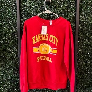 Red Kansas City Football Sweatshirt